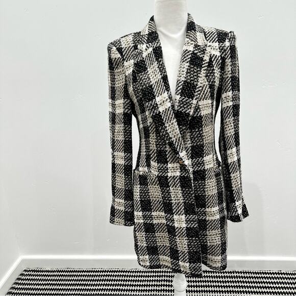 NWOT Zara Long Textured Check Blazer. Blogger fave. - Picture 5 of 14